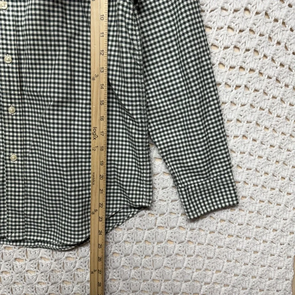Ralph Lauren Boys Youth Shirt Sz L Olive Green Check Button-Down Long Slv Collar